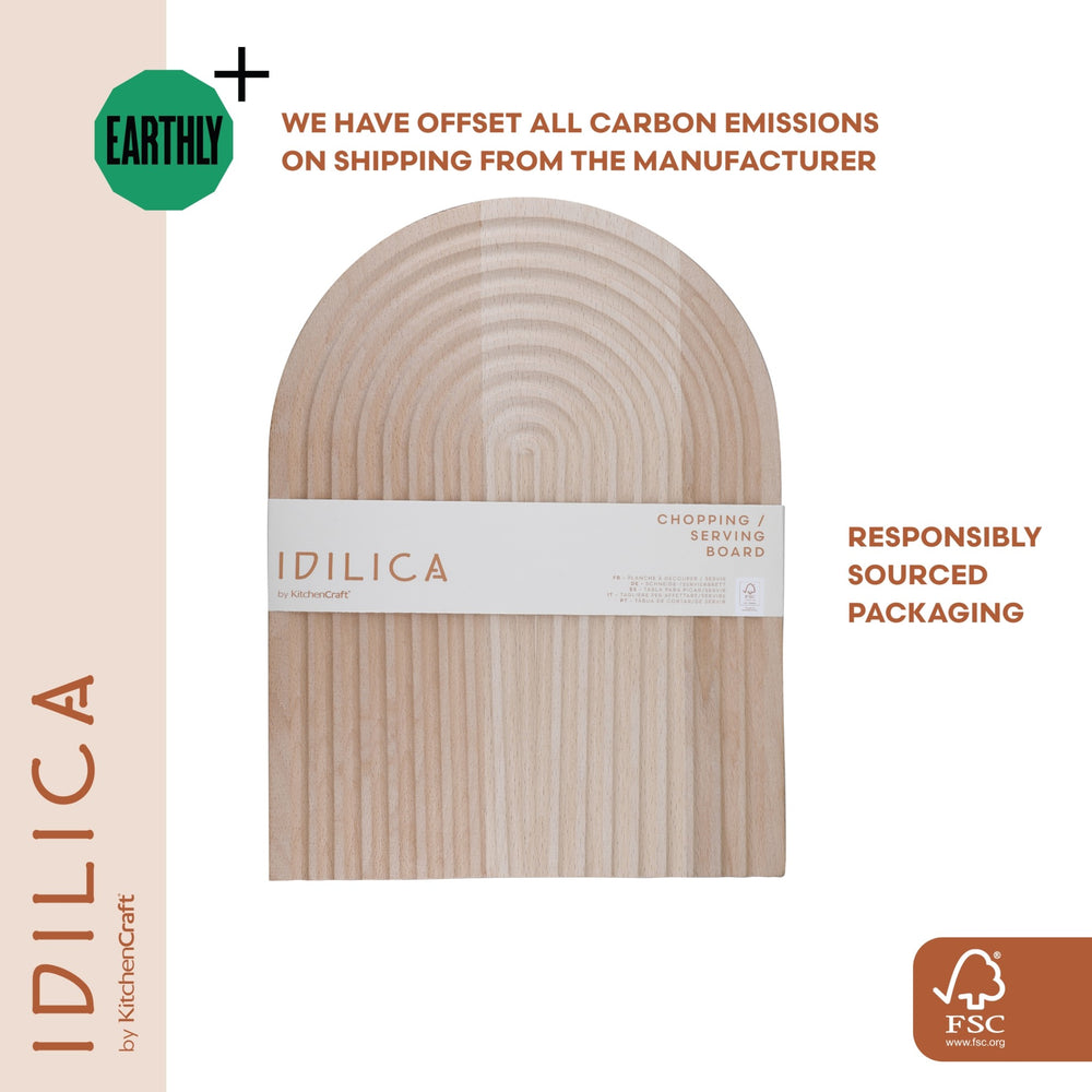 KitchenCraft Idilica Beechwood Reversible Chopping Board, 23x32cm
