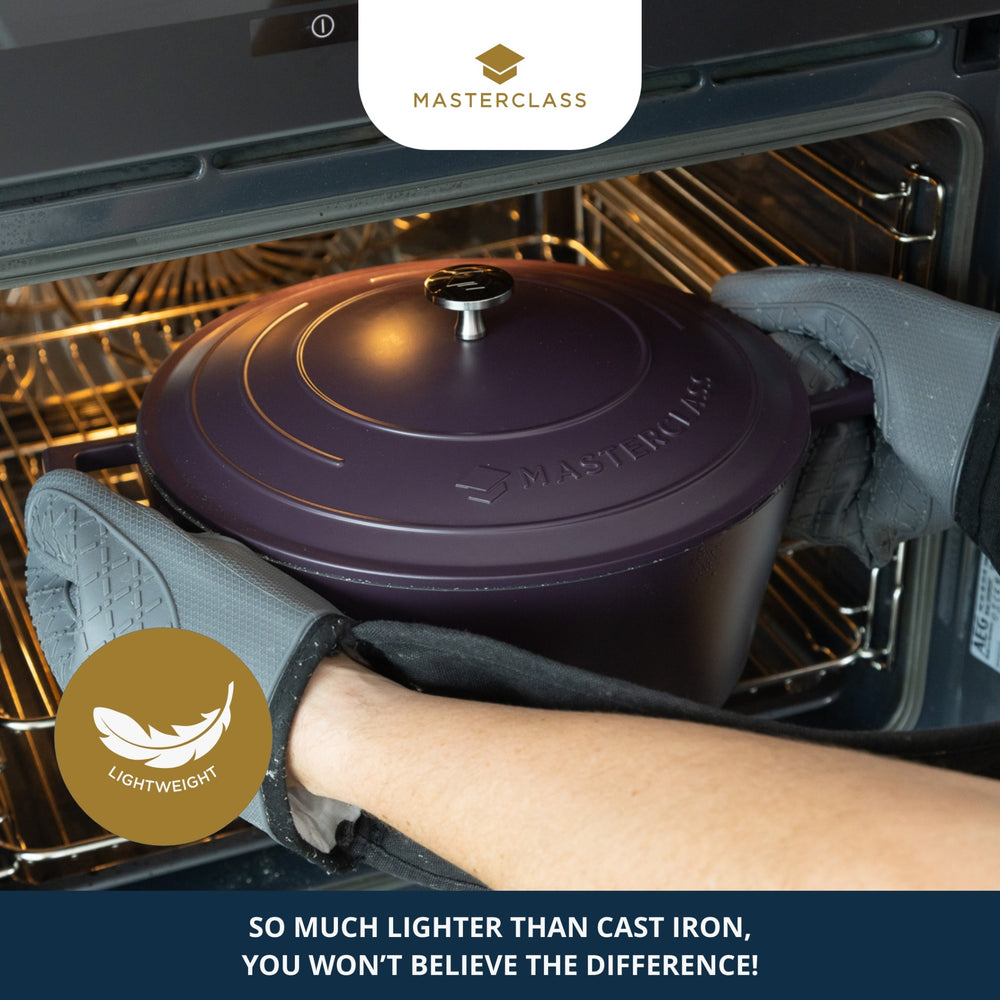 MasterClass Purple Cast Aluminium Casserole Dish, 20cm, 2.5L