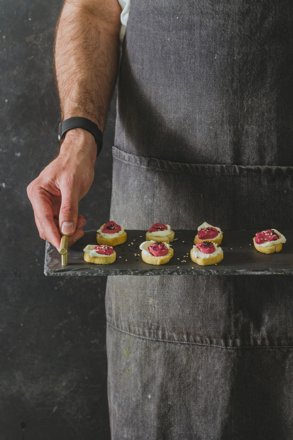 Artesà Slate with Twin Brass Coloured Handles