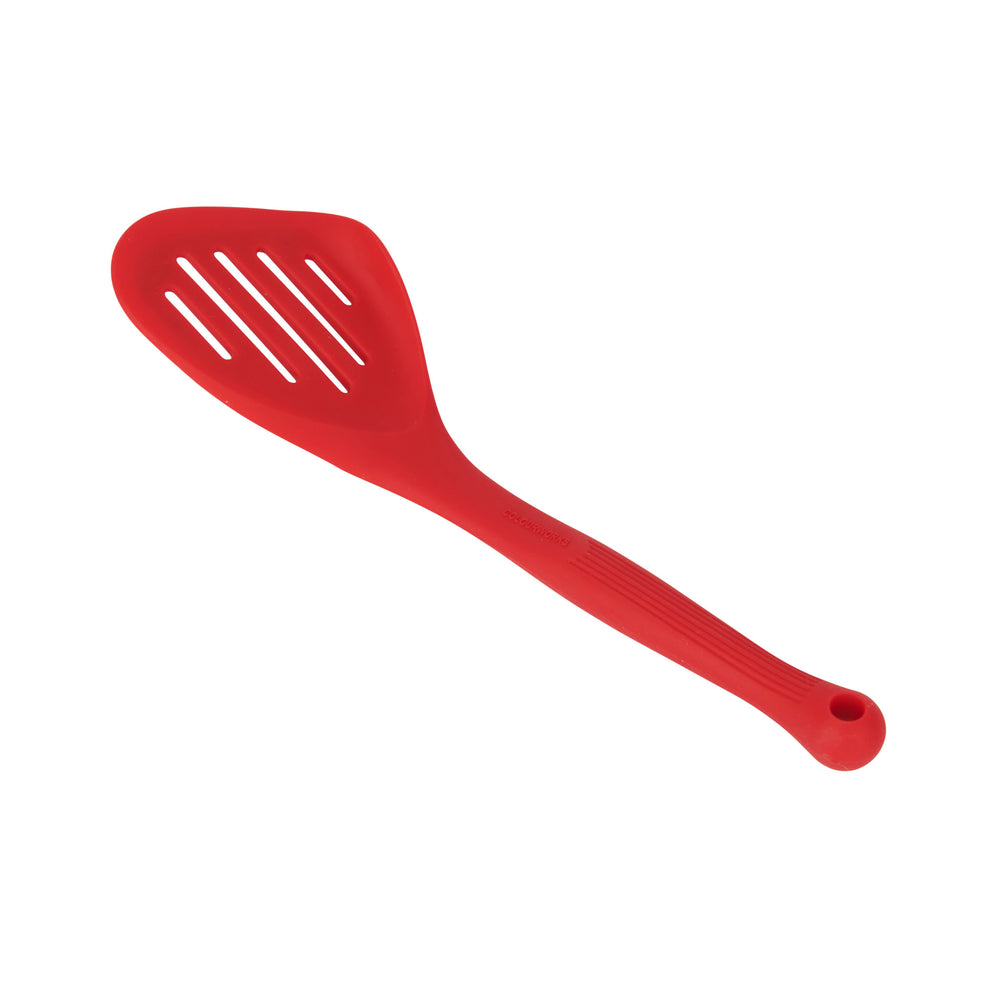 Colourworks Red Silicone Fish Slice with Raised Edge, Slotted Design
