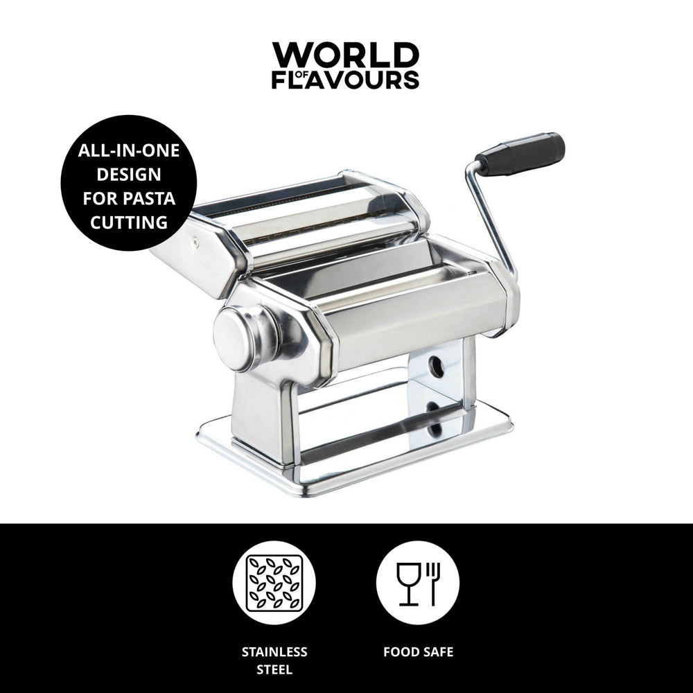 KitchenCraft World of Flavours Italian Deluxe Double Cutter Pasta Machine