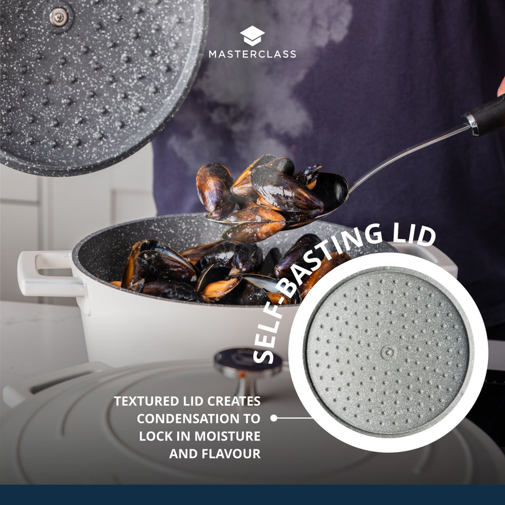 MasterClass Cream Cast Aluminium Casserole Dish, 2.5L