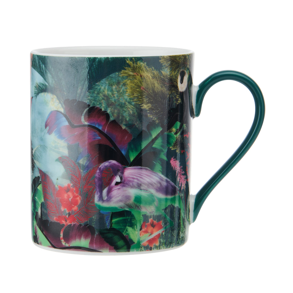 Mikasa x Sarah Arnett Porcelain Mug with Flamingo Print, 350ml image 1