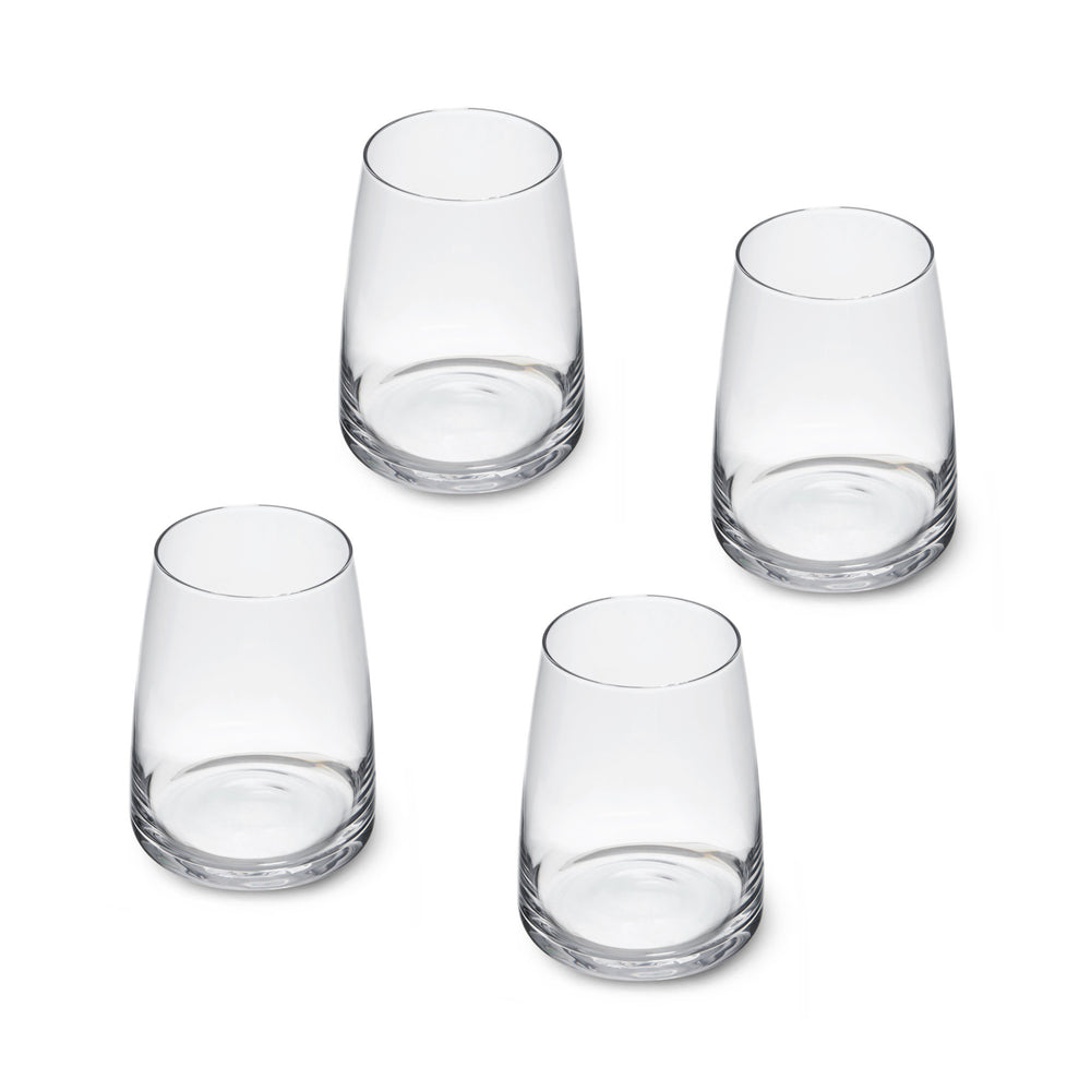 Mikasa Palermo Crystal Stemless Wine Glasses, Set of 4, 350ml
