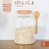 KitchenCraft Idilica Glass Storage Jar with Beechwood Lid and Bamboo Spoon, 1200ml image 9