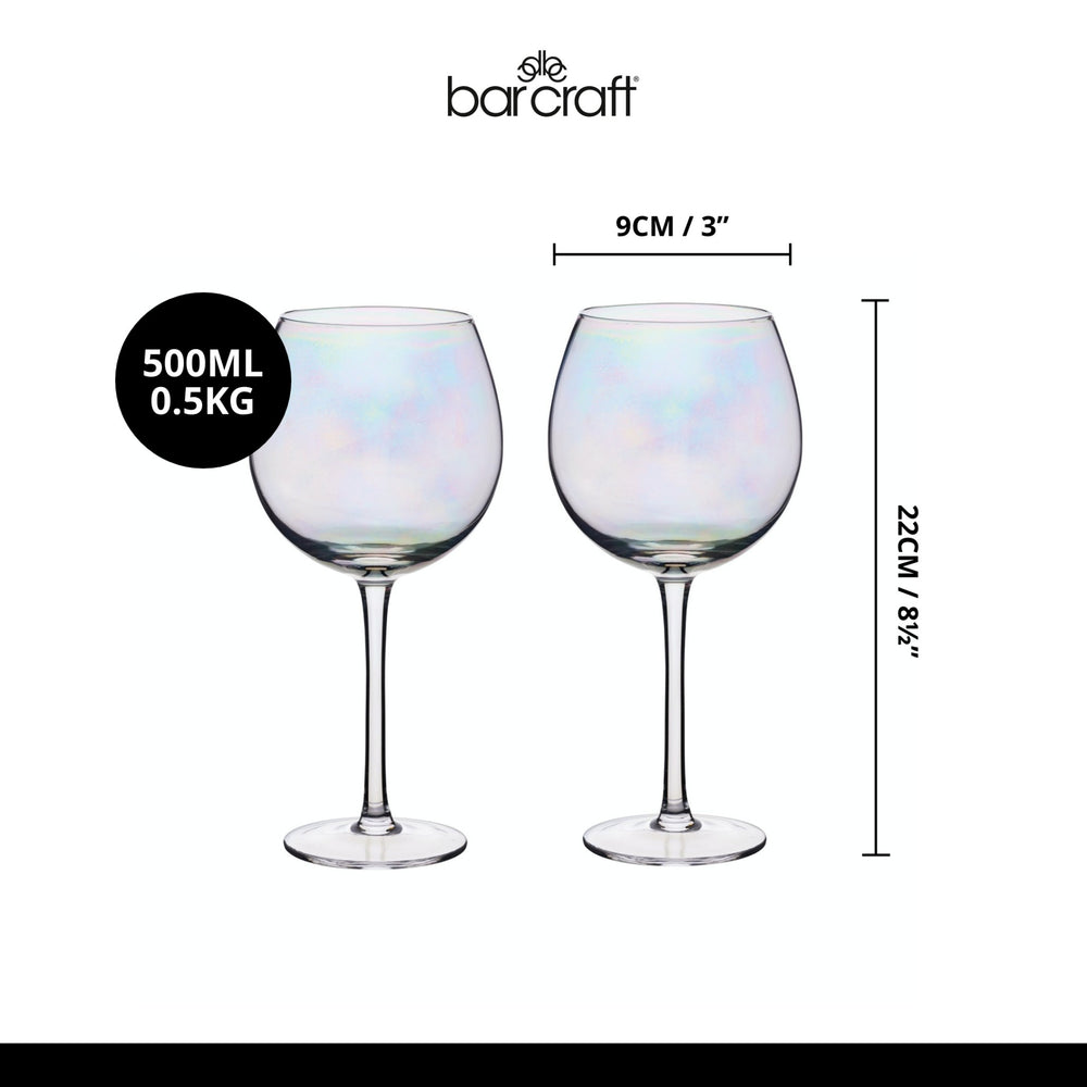 BarCraft Set of Two Iridescent Gin Glasses