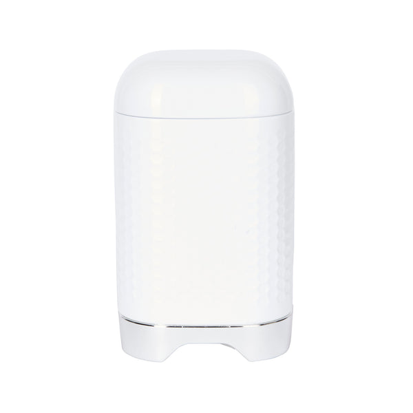 Lovello Retro Storage Jar with Geometric Textured Finish - Ice White image 3