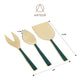 Artesà Cheese Knife Set - Green and Gold, 3 Pieces