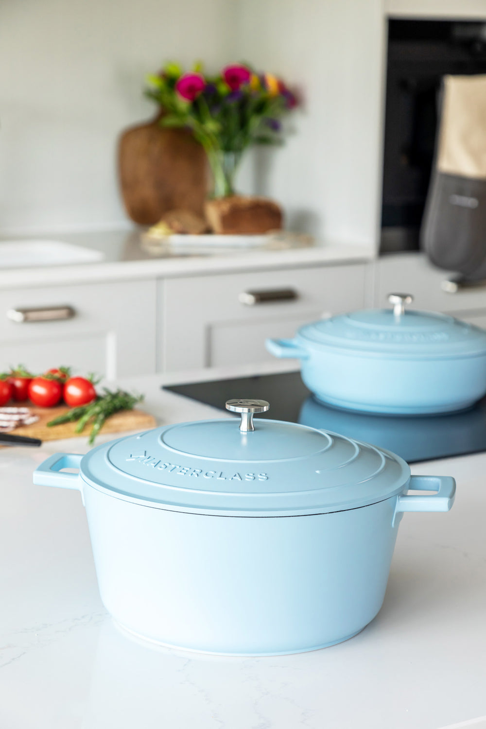 MasterClass Sky Blue Cast Aluminium Casserole Dish, 5L