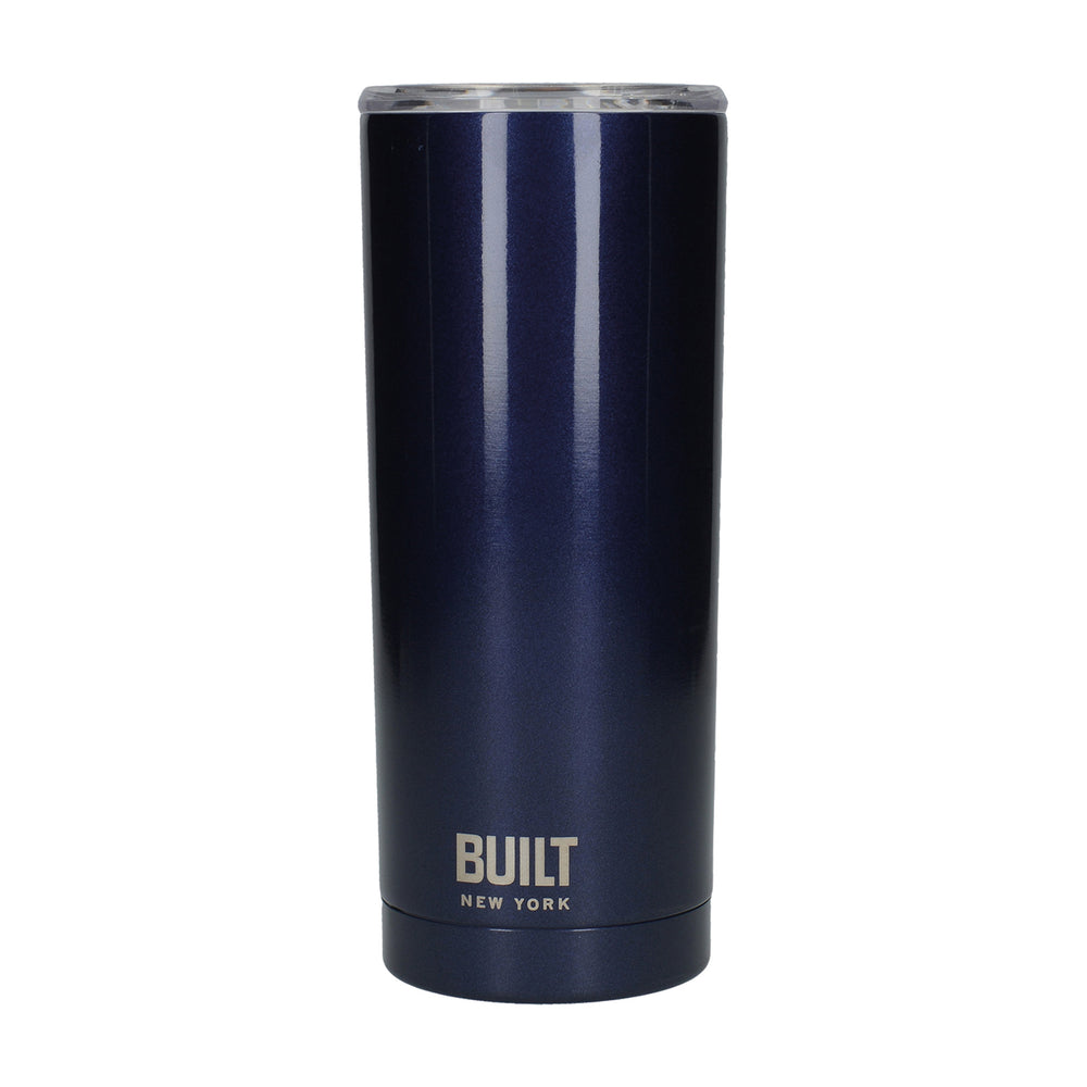 BUILT Labelled Perfect Seal 540ml Blue Hydration Bottle, 490ml Midnight Blue Food Flask 9x15.5cm, Perfect Seal 590ml Midnight Blue Double Walled Stainless Steel Hydration Travel Mug