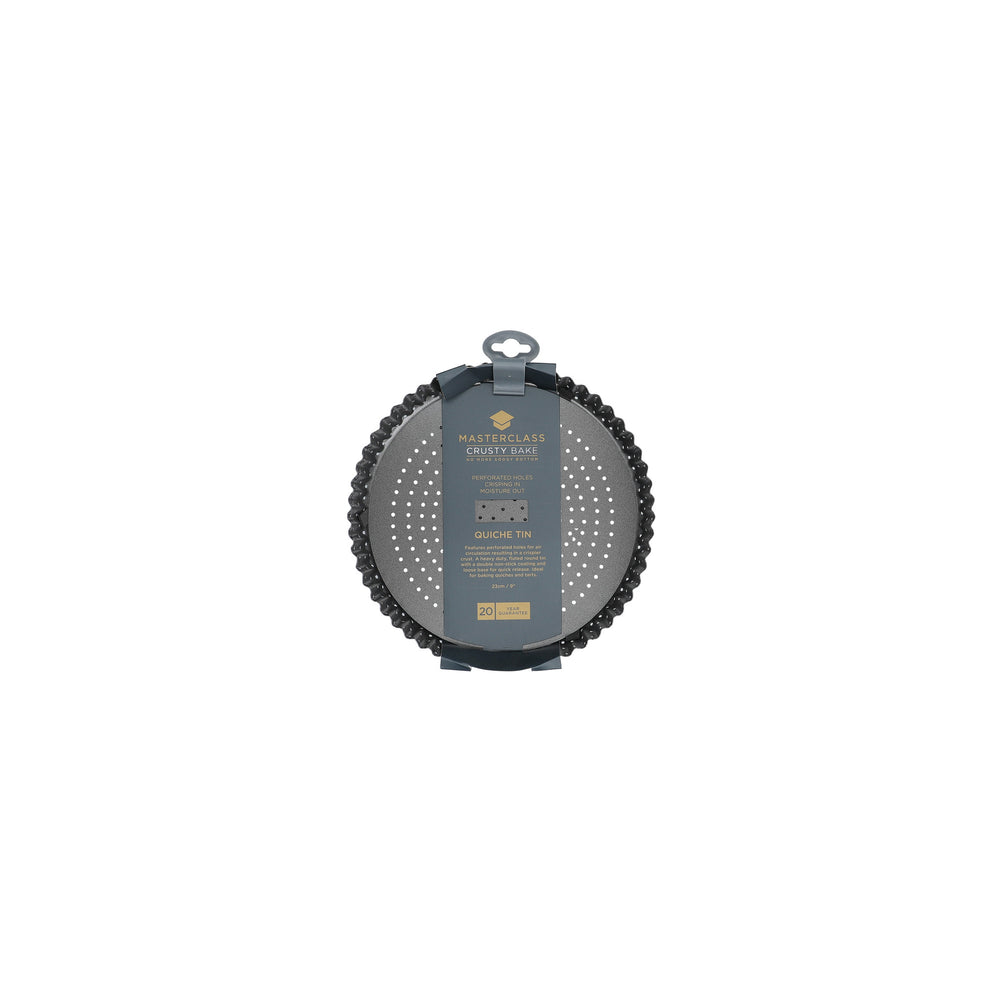 MasterClass Crusty Bake Non-Stick Fluted Round Quiche Tin, 23cm