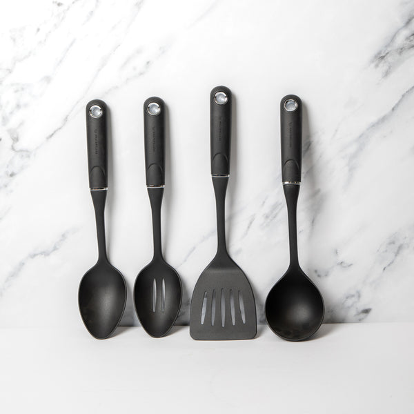 4pc Nylon Kitchen Utensil Set including Ladle, Slotted Spoon, Cooking Spoon and Slotted Turner. image 2