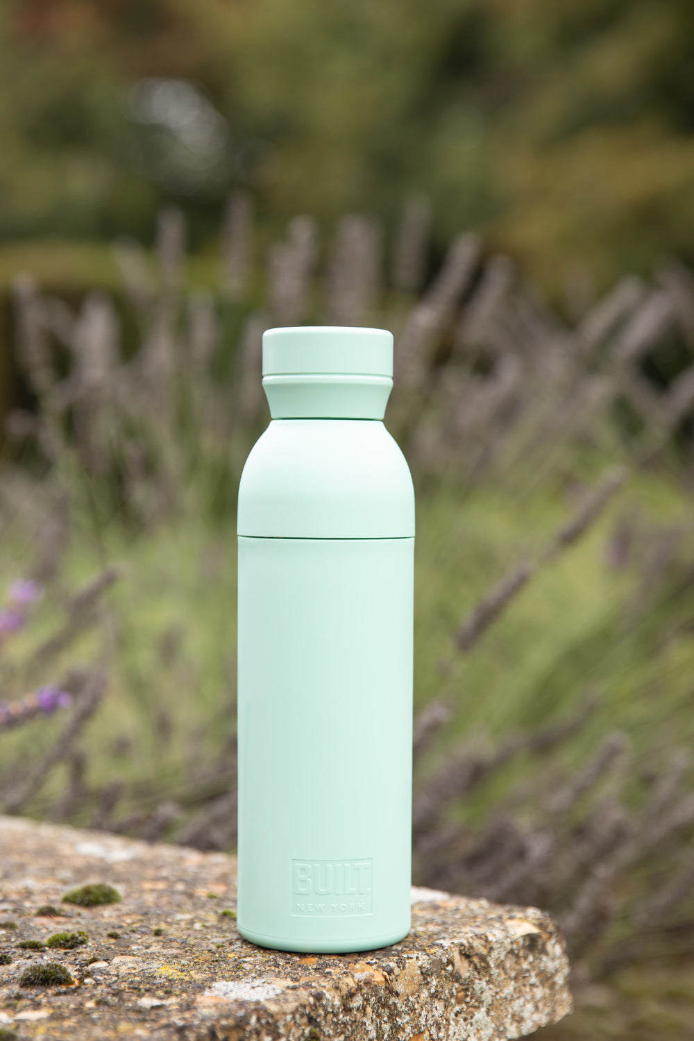 BUILT Planet Bottle, 500ml Recycled Reusable Water Bottle with Leakproof Lid - Green