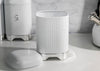 Lovello Retro Storage Jar with Geometric Textured Finish - Ice White image 6
