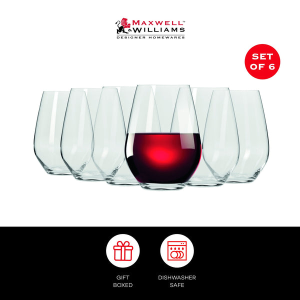 Maxwell & Williams Vino Set of 6 540ml Stemless Red Wine Glasses image 5