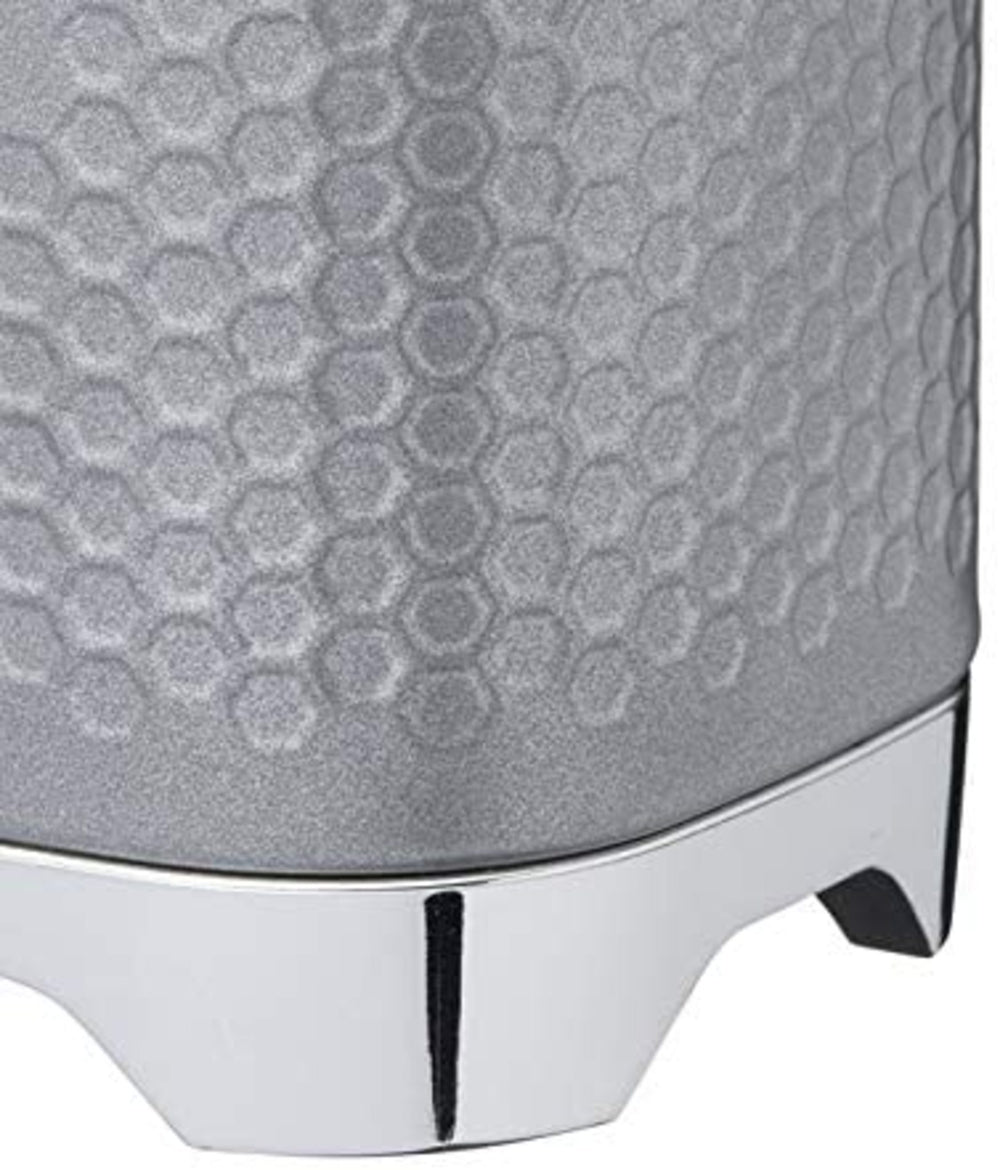 Lovello Retro Sugar Jar with Geometric Textured Finish - Shadow Grey