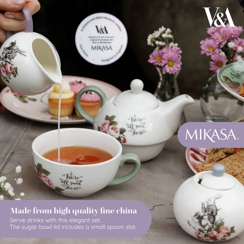 Mikasa and the V&A Alice In Wonderland Bone China Sugar Bowl And Creamer, 200ml
