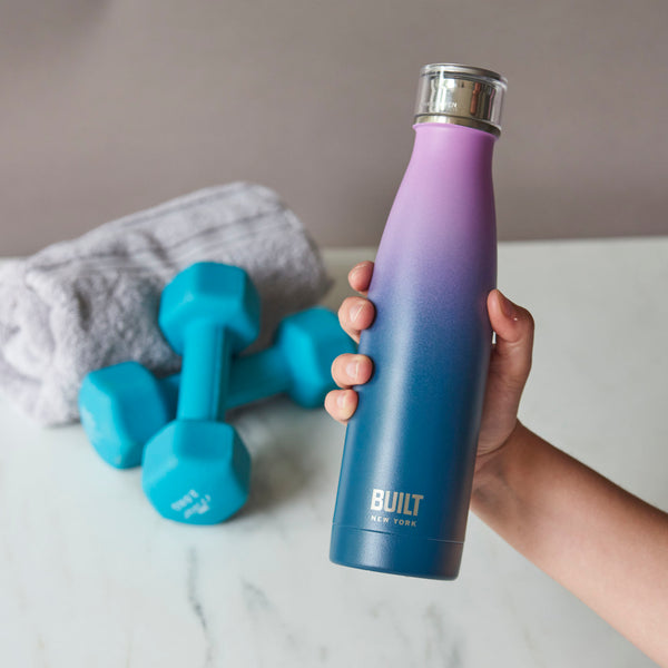 Built 500ml Double Walled Stainless Steel Water Bottle Pink and Blue Ombre image 5