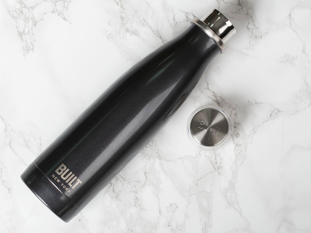 Built 500 ml Double Walled Stainless Steel Water Bottle Charcoal