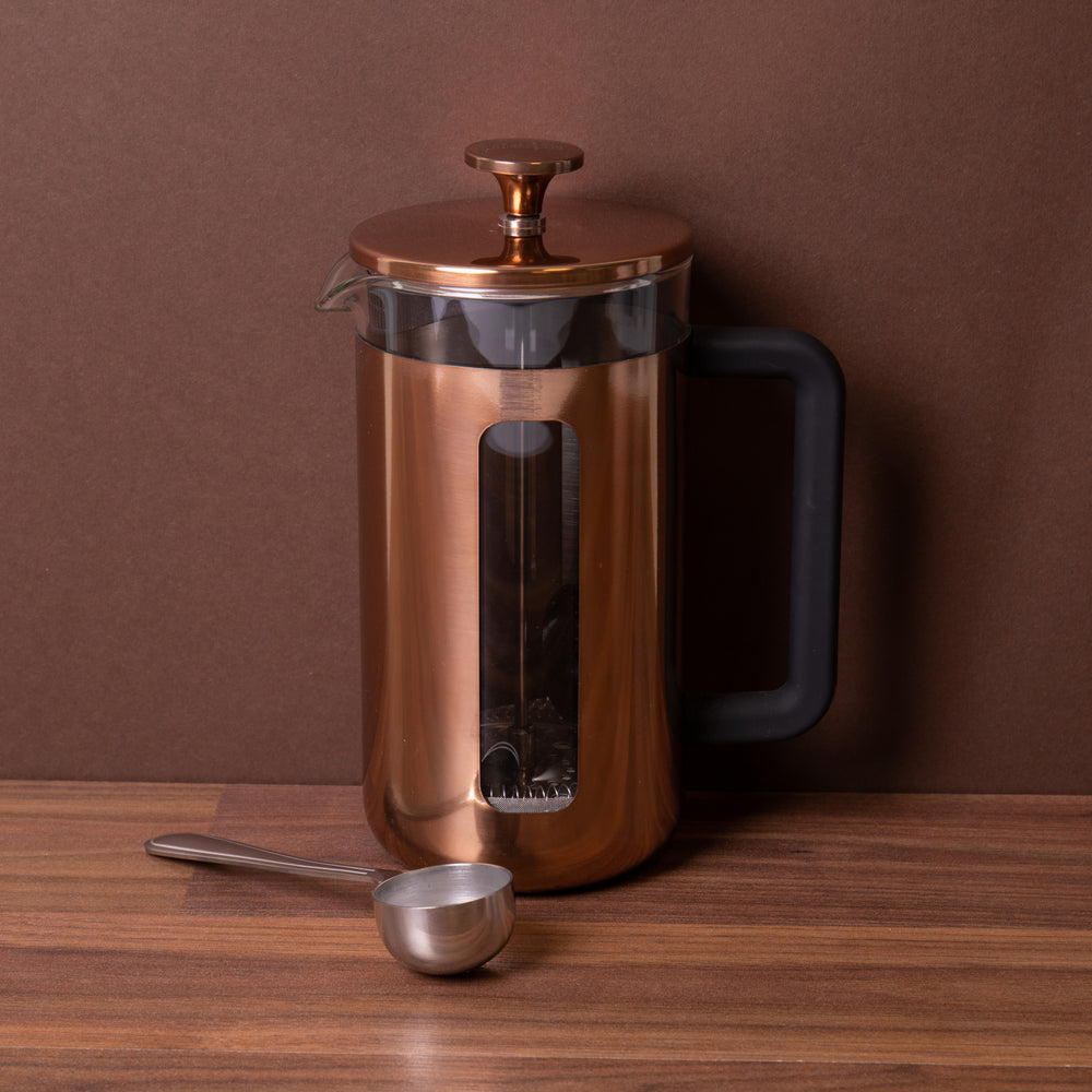 2pc Cafetière Set with Pisa 8-Cup Copper Cafetière and Stainless Steel Coffee Measuring Scoop