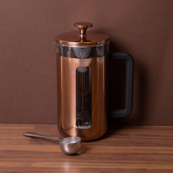2pc Cafetière Set with Pisa 8-Cup Copper Cafetière and Stainless Steel Coffee Measuring Scoop image 2