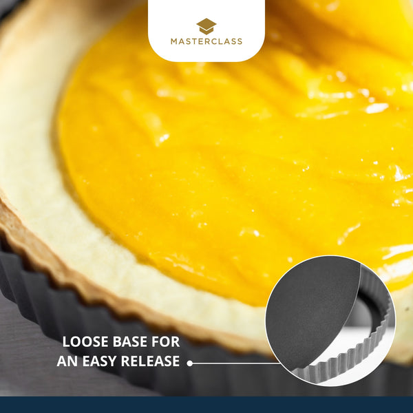 MasterClass Non-Stick Loose Base Fluted Quiche Tin, 25cm image 10