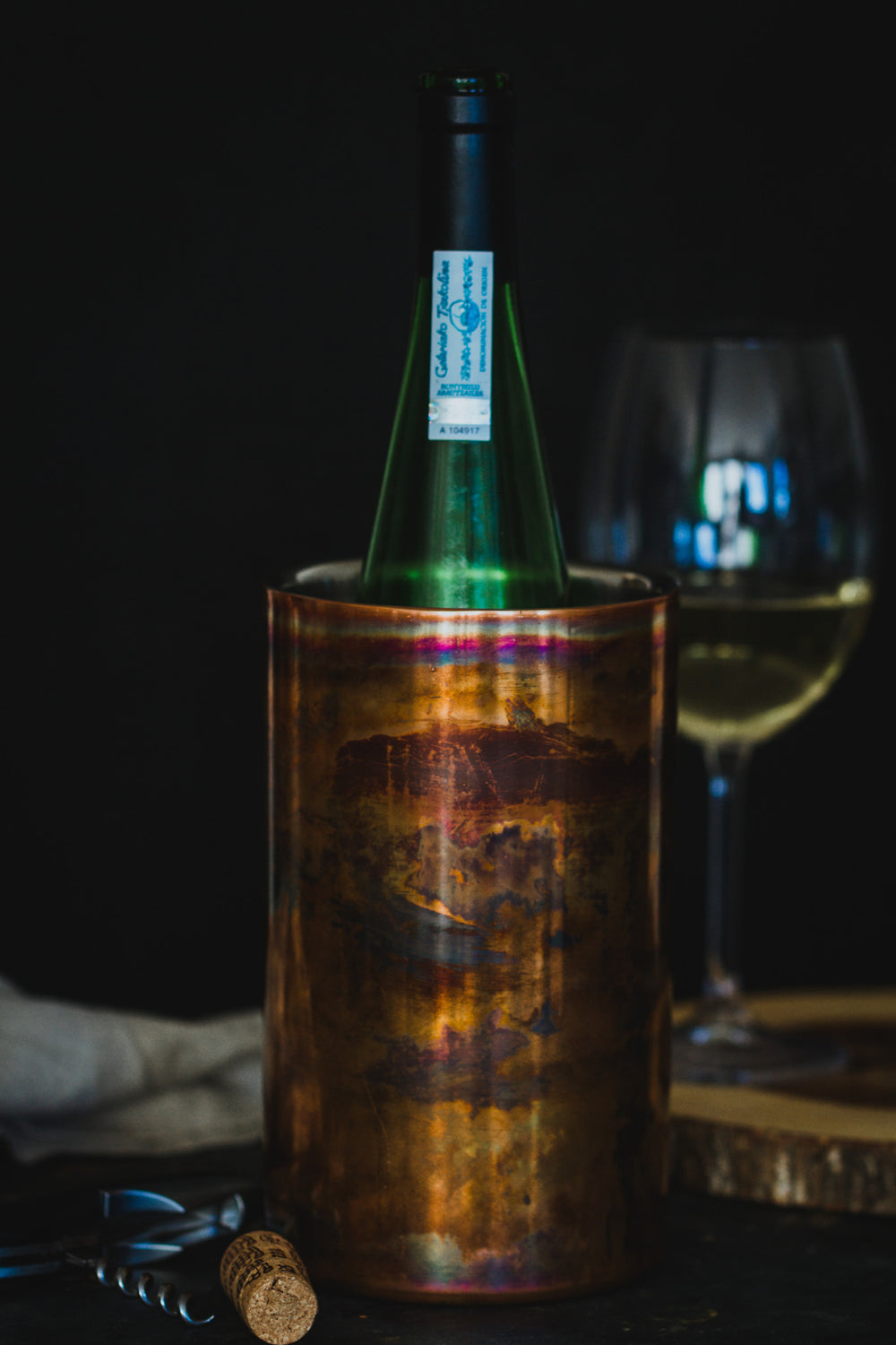 BarCraft Stainless Steel Iridescent Copper-Coloured Wine Cooler