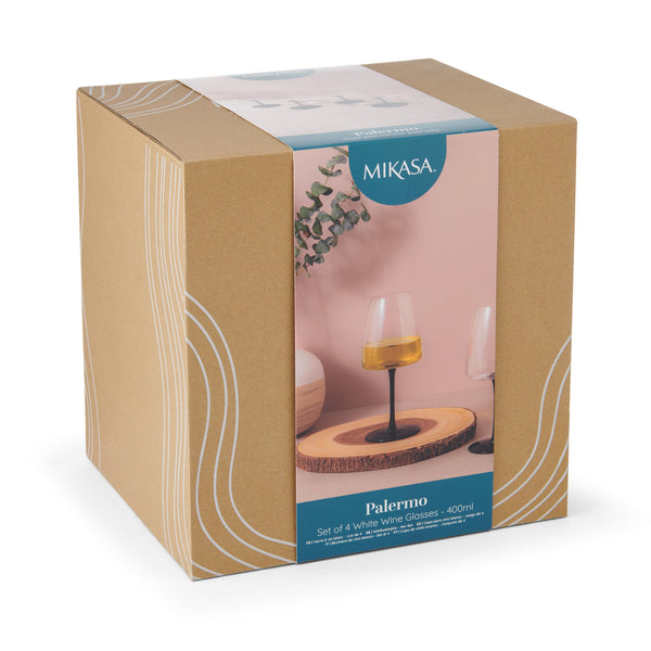 Mikasa Palermo Crystal White Wine Glasses, Set of 4, 400ml image 4