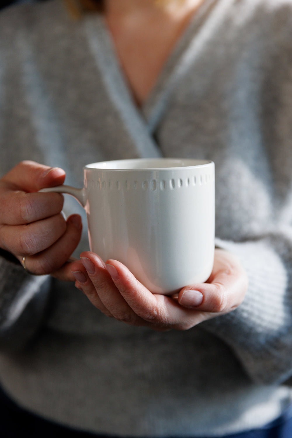 Mikasa Cranborne Stoneware Mugs, Set of 4, 320ml, Cream