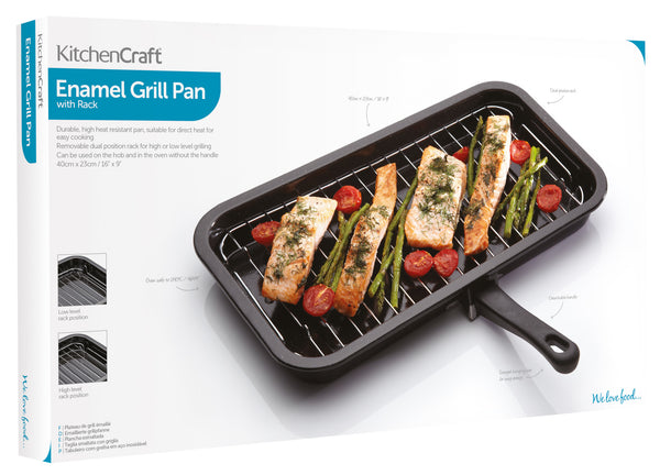 KitchenCraft Enamel Grill Pan, 40x23cm image 3