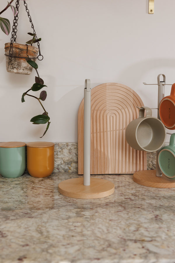 KitchenCraft Idilica Kitchen Roll Holder with Beechwood Base, 31.5cm image 7