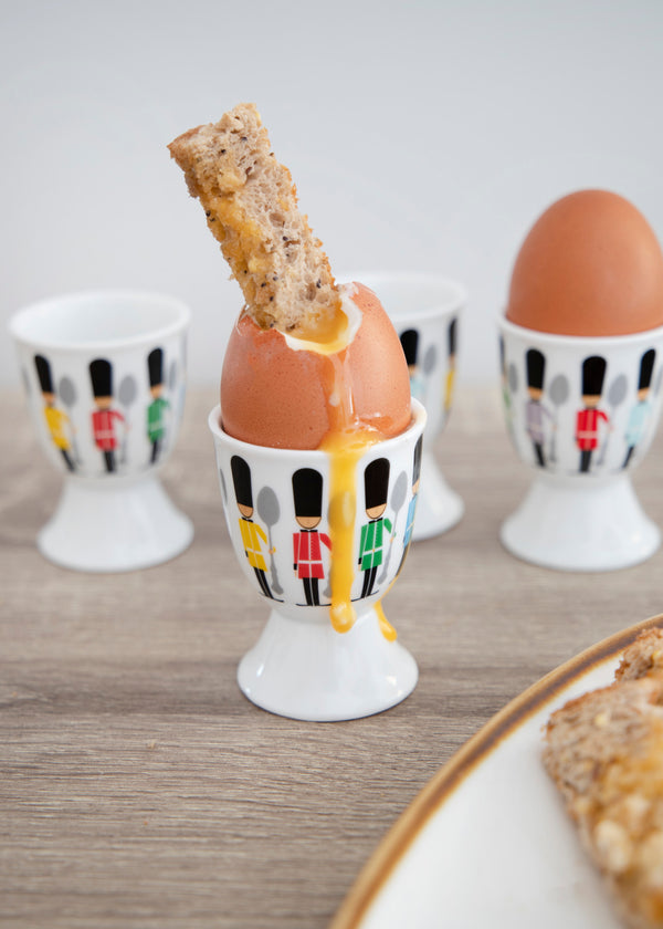 KitchenCraft Soldier Egg Cup Set - Porcelain, 4 Pieces image 2