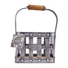Industrial Kitchen Metal and Mango Wood Condiment Caddy image 4
