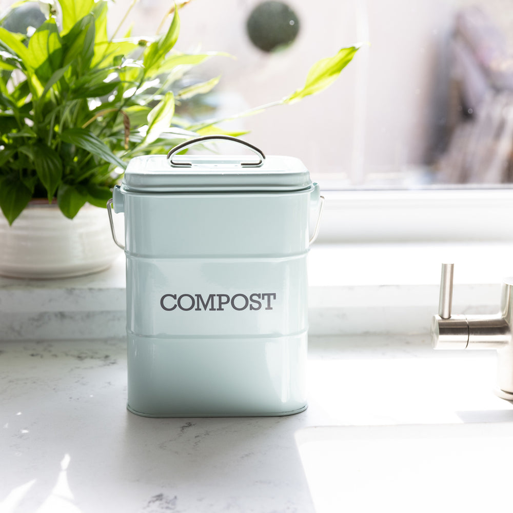 Living Nostalgia Vintage Blue Compost Bin