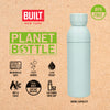 BUILT Planet Bottle, 500ml Recycled Reusable Water Bottle with Leakproof Lid - Green image 10