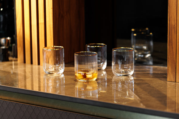 Mikasa Sorrento Ridged Crystal Tumbler Glasses, Set of 4, 400ml image 2