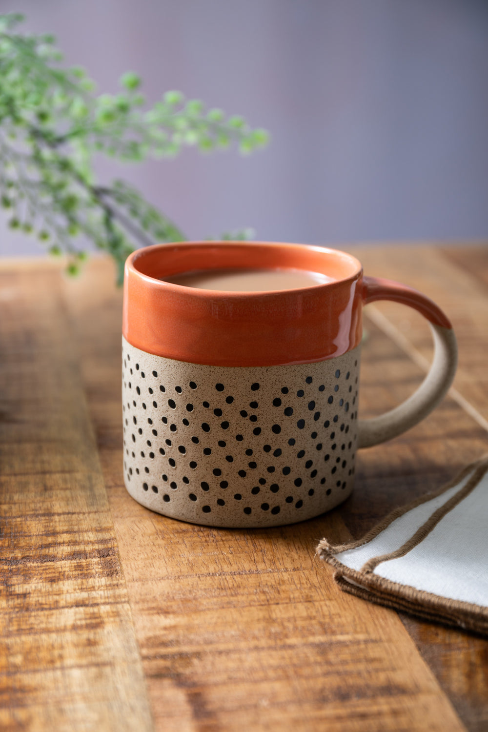 Mikasa Wax Resist Orange Glaze Mug, 390ML