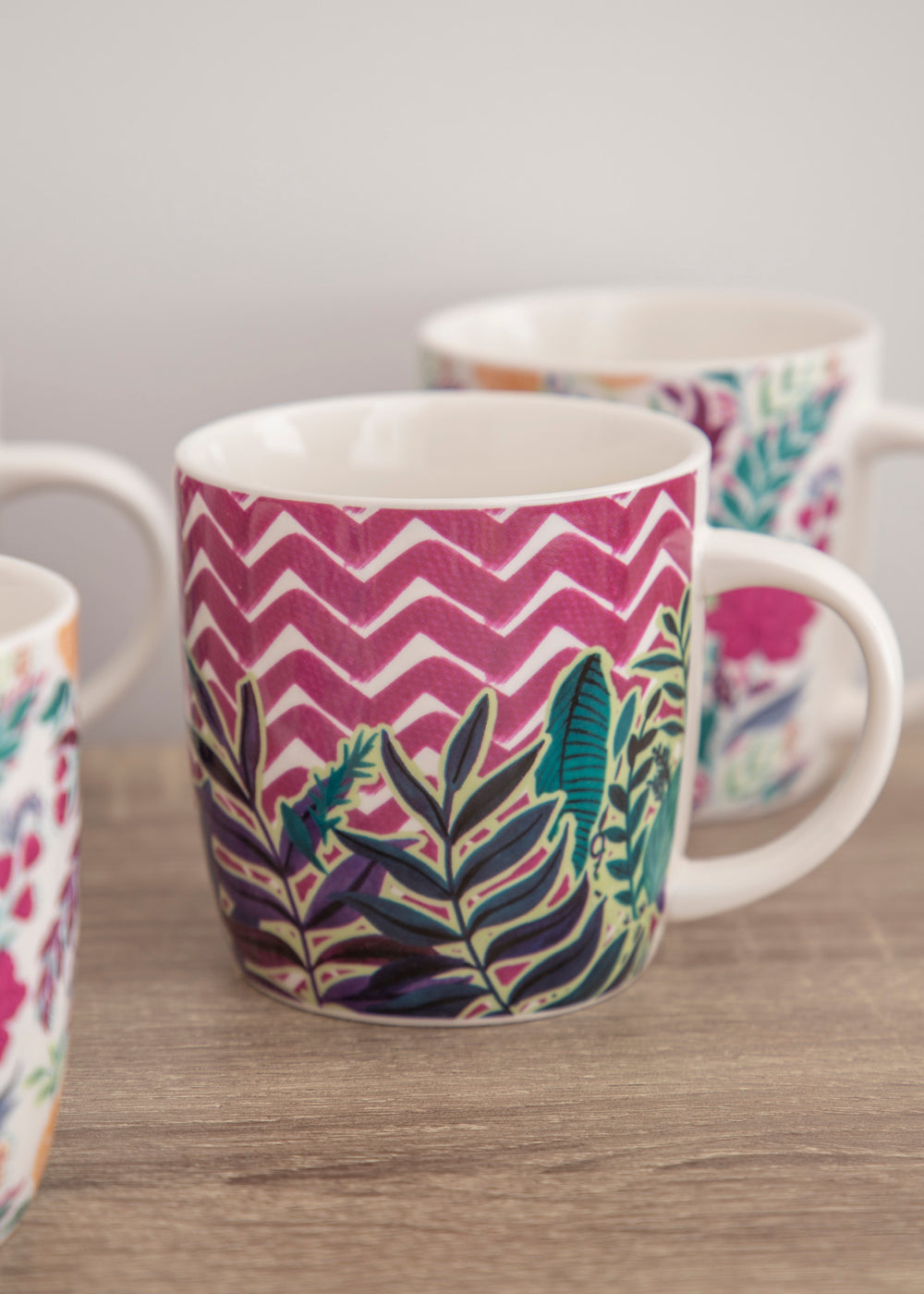 KitchenCraft Espresso Mug Exotic Leaves Design