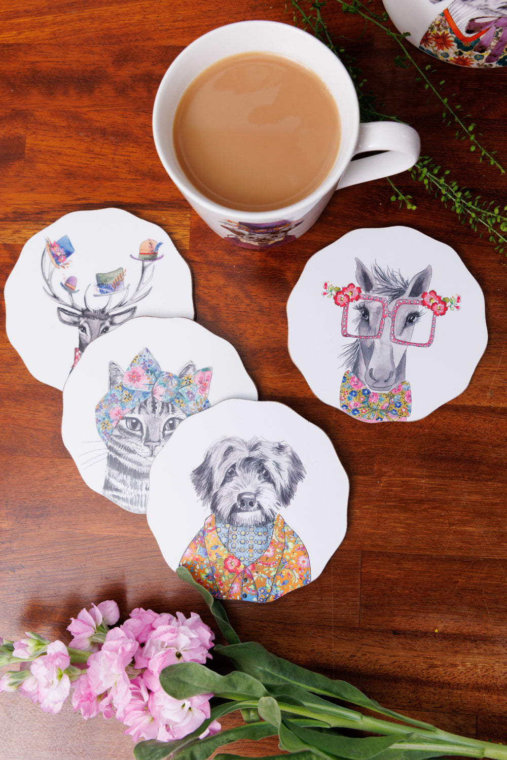Mikasa x Tipperleyhill Scallop-Shaped Coasters, Set of 4, 12cm