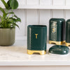 KitchenCraft Lovello Textured Hunter Green Tea Caddy