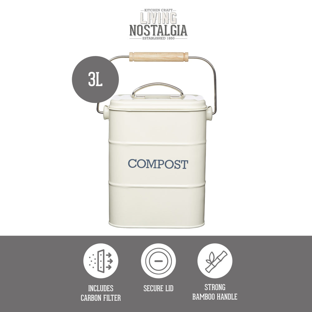 Living Nostalgia Antique Cream Compost Bin
