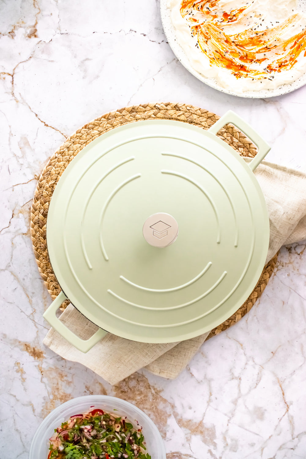 MasterClass Mint Green Cast Aluminium Shallow Casserole Dish, 4L