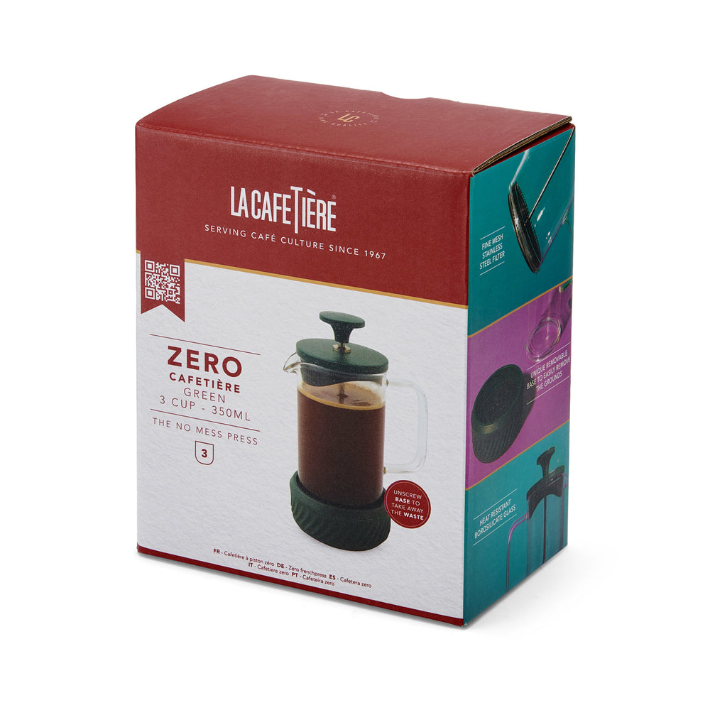 La Cafetière Zero 3 Cup Cafetiere Green, Coffee No Mess French Press