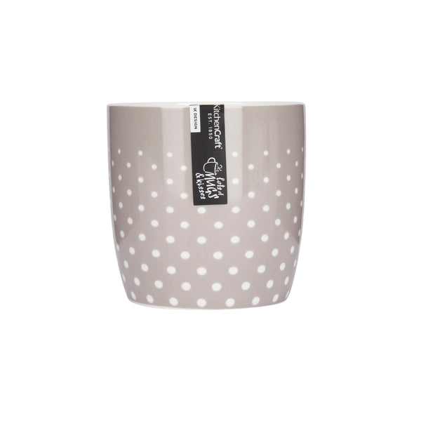 Set of 4 KitchenCraft China Grey Polka Mugs image 3