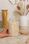 KitchenCraft Idilica Glass Storage Jar with Beechwood Lid and Bamboo Spoon, 1200ml image 2