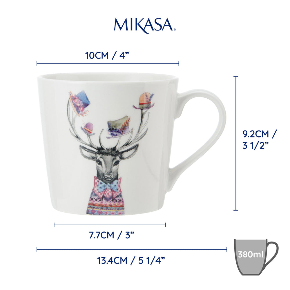 Mikasa Tipperleyhill Stag Print Fine China Mug, 380ml