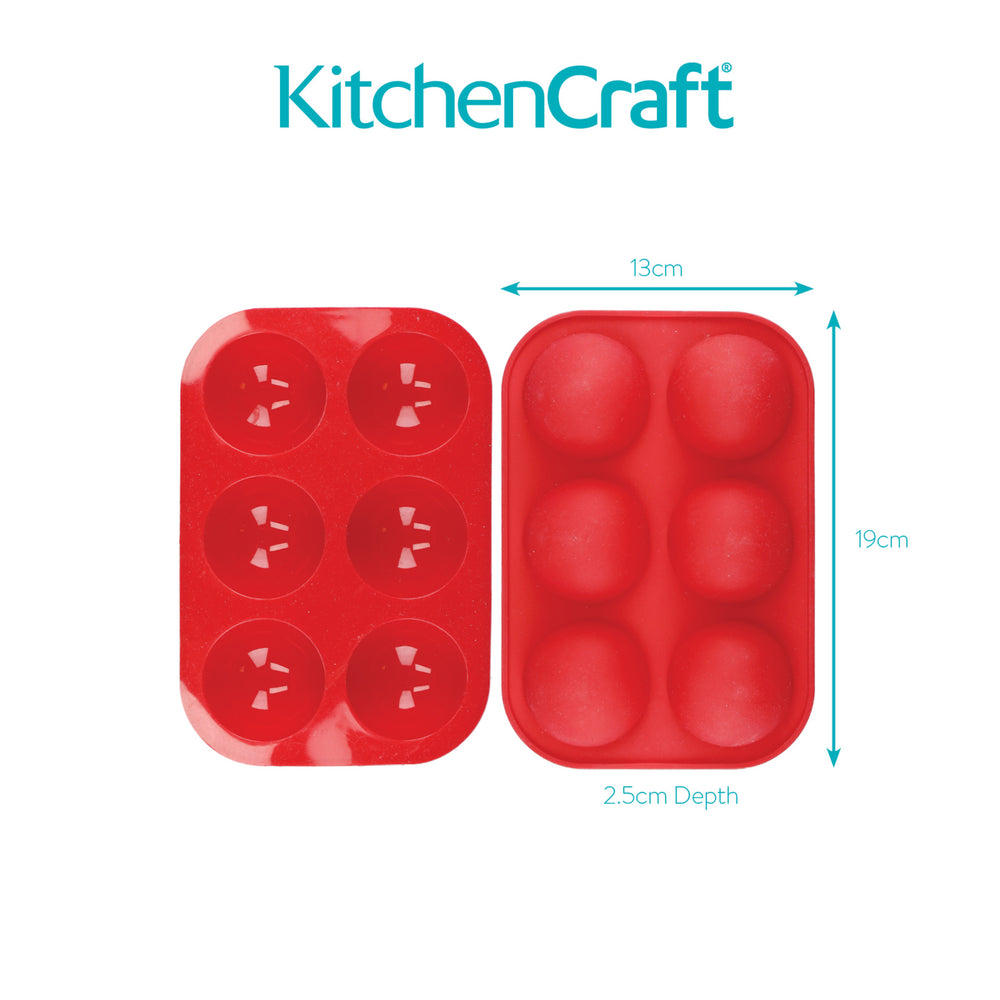 KitchenCraft Silicone Chocolate Bomb Moulds (Makes 6)