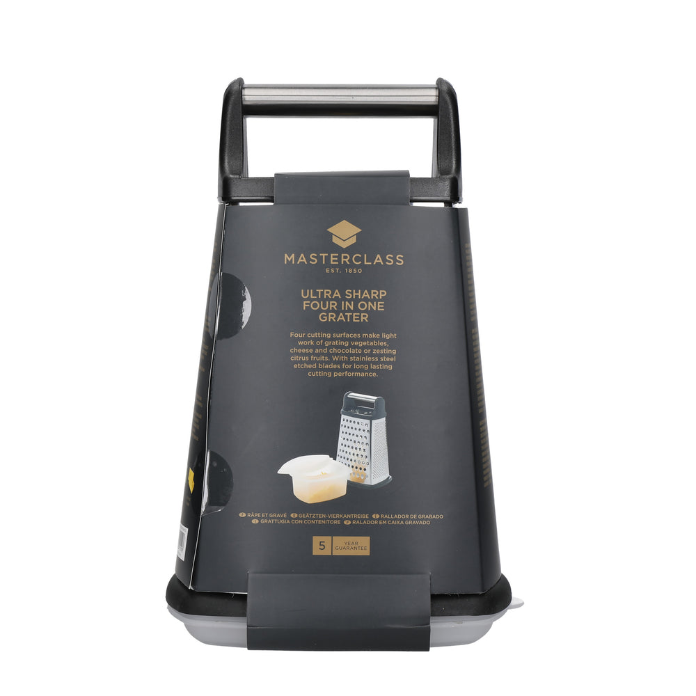 MasterClass Stainless Steel Four Sided Box Grater With Collecting Box