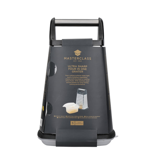 MasterClass Stainless Steel Four Sided Box Grater With Collecting Box image 4