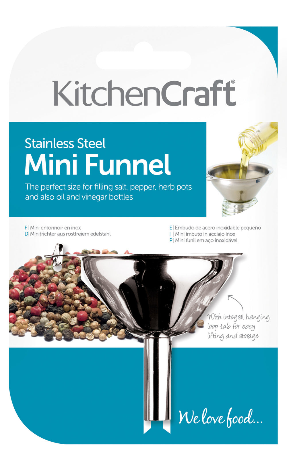 KitchenCraft Stainless Steel 5.5cm Mini Funnel